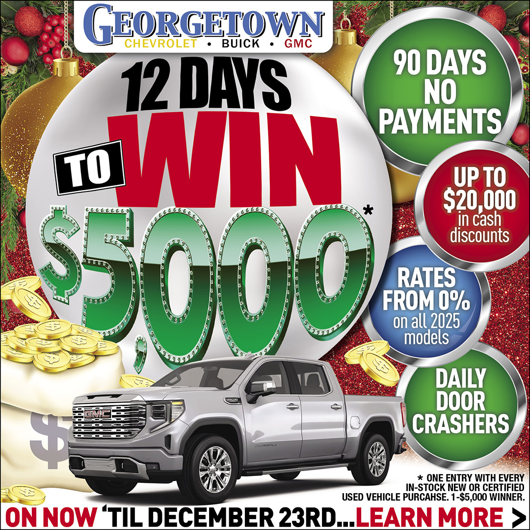 image of Georgetown Chevrolets 12 Days to win $5k and discounts up to $20000 on new vehicles